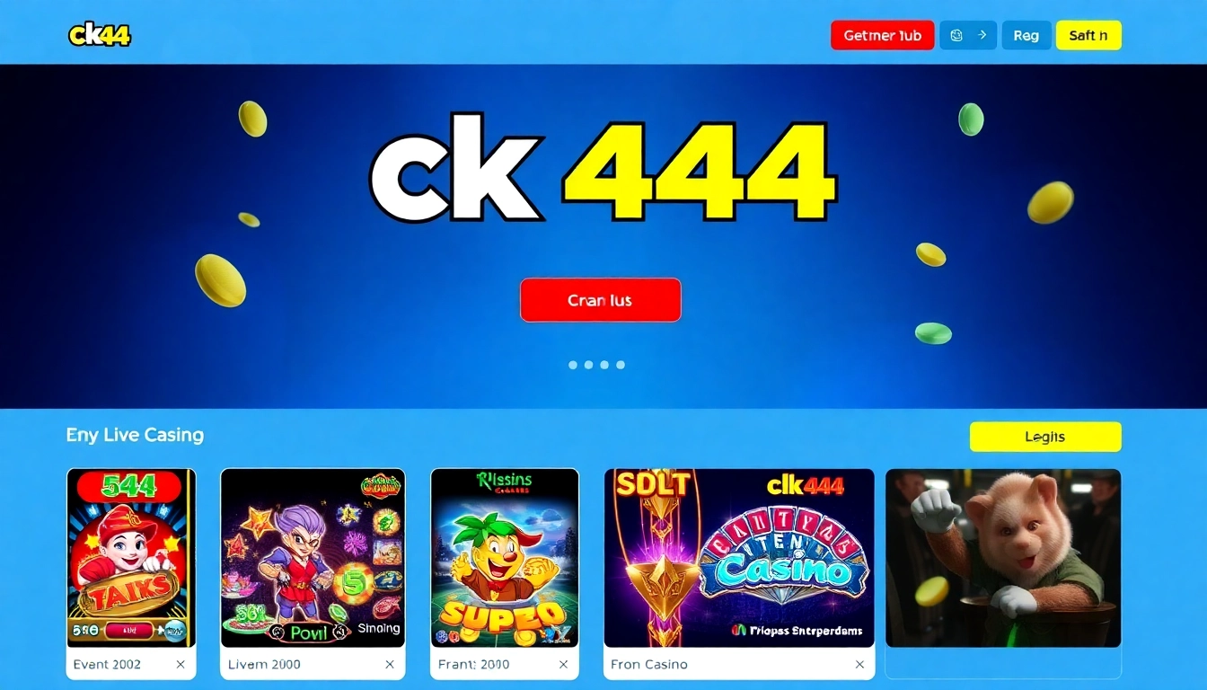 Effective and user-friendly promotional banner of ck 444 showcasing popular casino games and betting features for online players in Bangladesh.