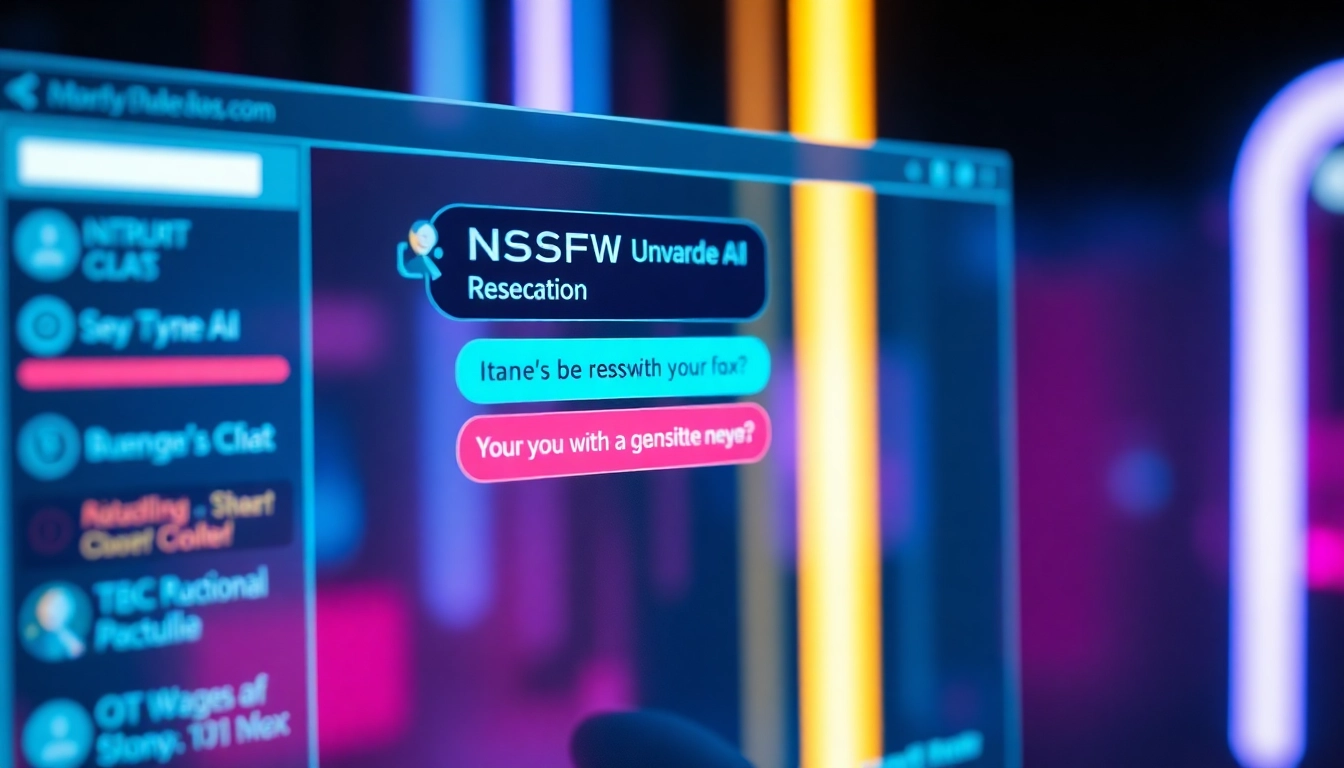 Engaging NSFW AI chat interface showcasing unfiltered conversations for digital intimacy and adult roleplay experiences.