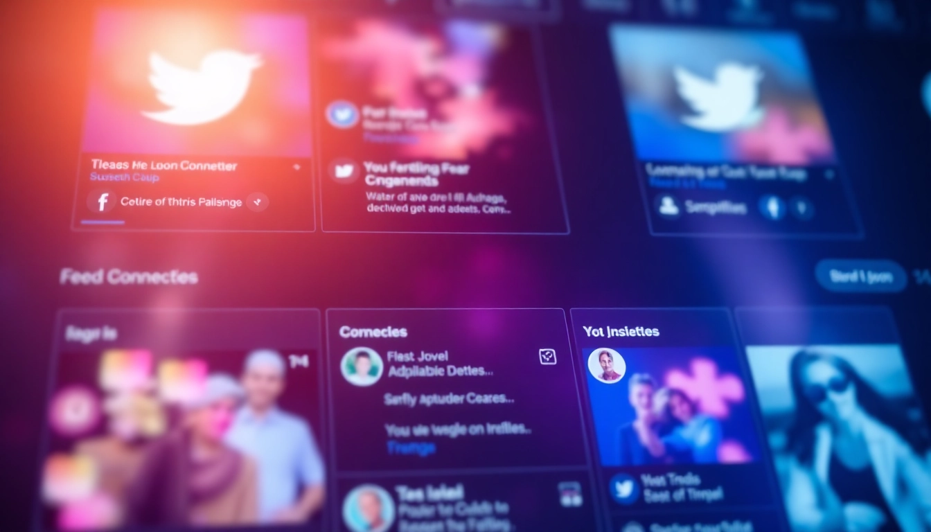 Latest Social Network Updates highlight vibrant social media feed with dynamic elements and