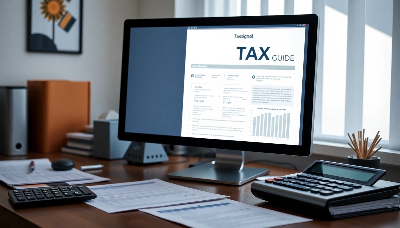 Detailed Tax Guide illustrating key financial documents and tools for effective tax planning